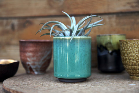 Iced Teal Ceramic Pot